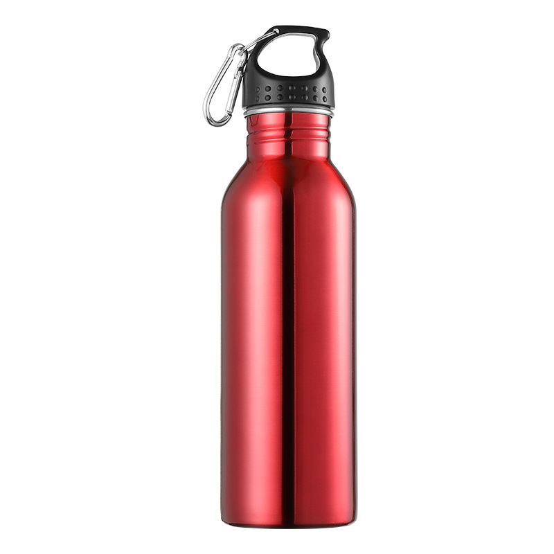 Wholesale single wall stainless steel sport water bottle with hanging buckle 500ml ~ 1000ml Steel Wholesale single wall stainless steel sport water bottle with hanging buckle 500ml ~ 1000ml Steel