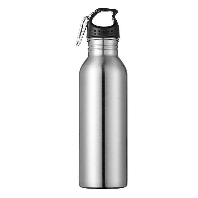 Wholesale single wall stainless steel sport water bottle with hanging buckle 500ml ~ 1000ml Steel Wholesale single wall stainless steel sport water bottle with hanging buckle 500ml ~ 1000ml Steel
