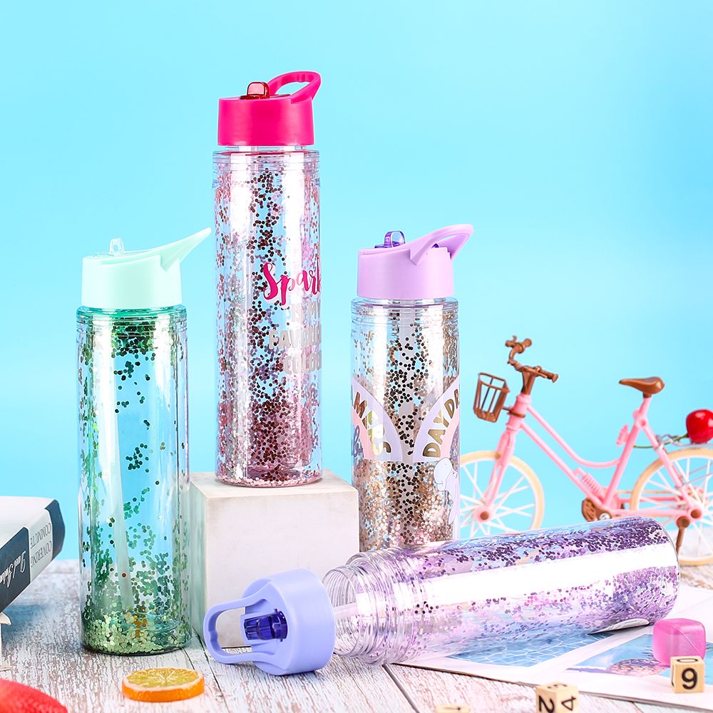 plastic drinking water bottle with glitter  plastic drinking water bottle with glitter