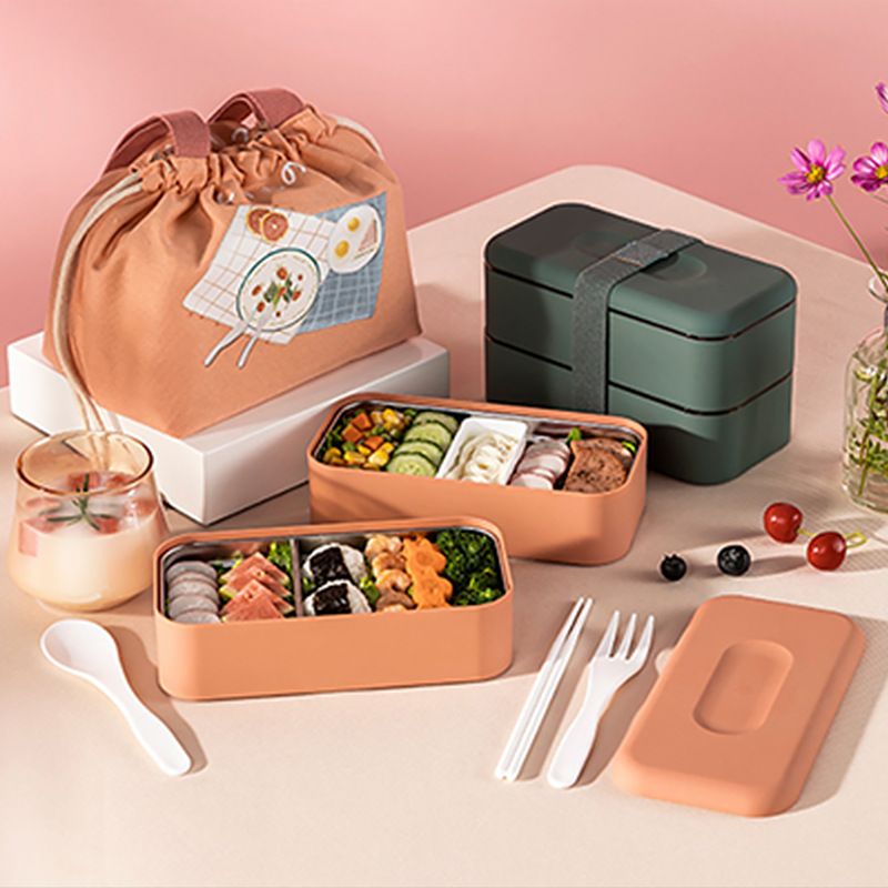 Plastic bento box withh lunch bag 