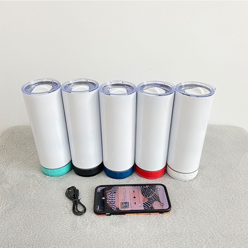 customizable sublimation eco-friendly Leak Resistant stainless steel sus 304 wide mouth sip lid water bottle with blueteeth speaker 500ml ~ 1000ml Red