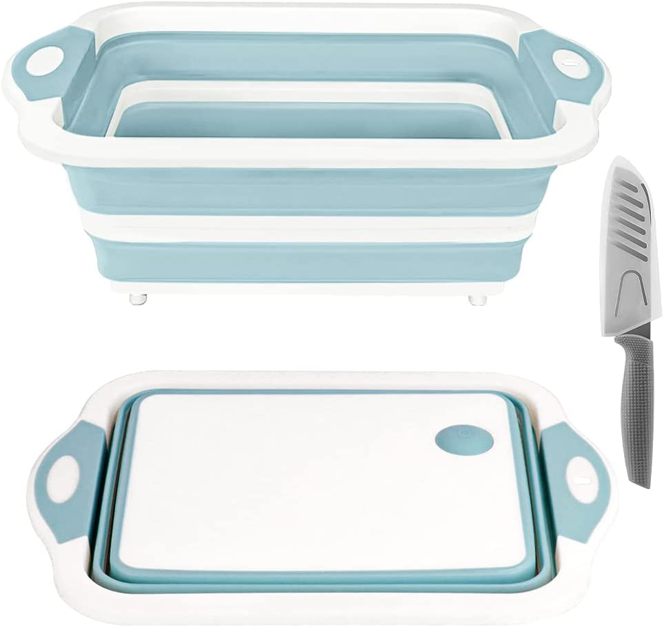 Custom Vegetable Washing Basket Silicone Dish Tub Foldable Chopping Board with Colander for BBQ Prep/Picnic/Camping Blue Custom Vegetable Washing Basket Silicone Dish Tub Foldable Chopping Board with Colander for BBQ Prep/Picnic/Camping Blue