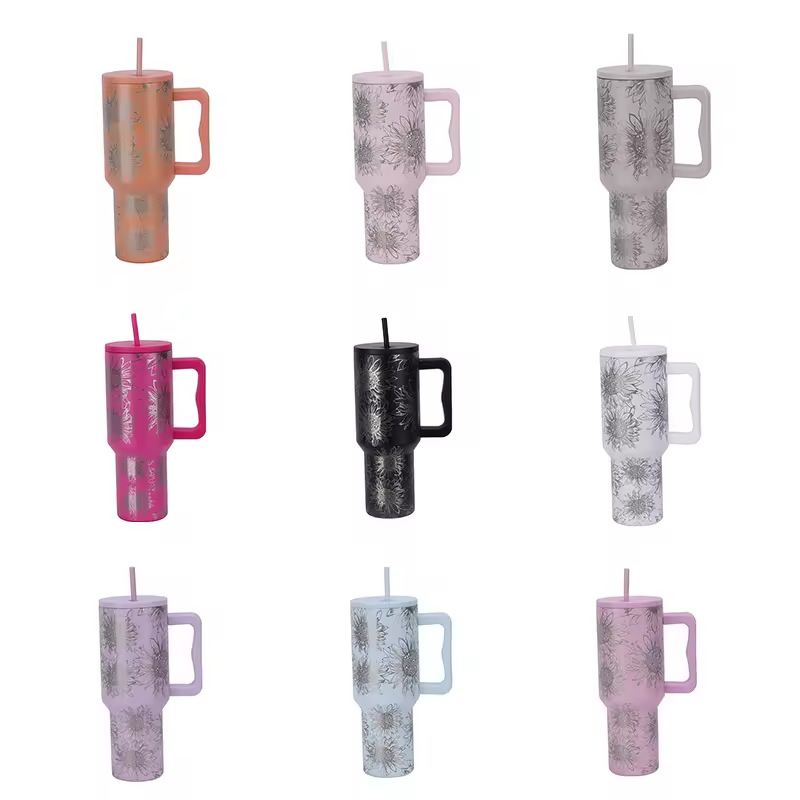 Stainless Steel (18/8Pro) 3rd version Stanley 40oz tumbler Wide 1000ml ~ 2000ml Carnation