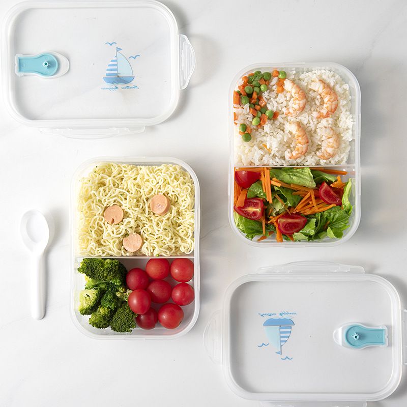 Custom Clear Plastic Clear Bento Lunch Box Food Container Microwave Heating 1000ml ~ 2000ml Clear