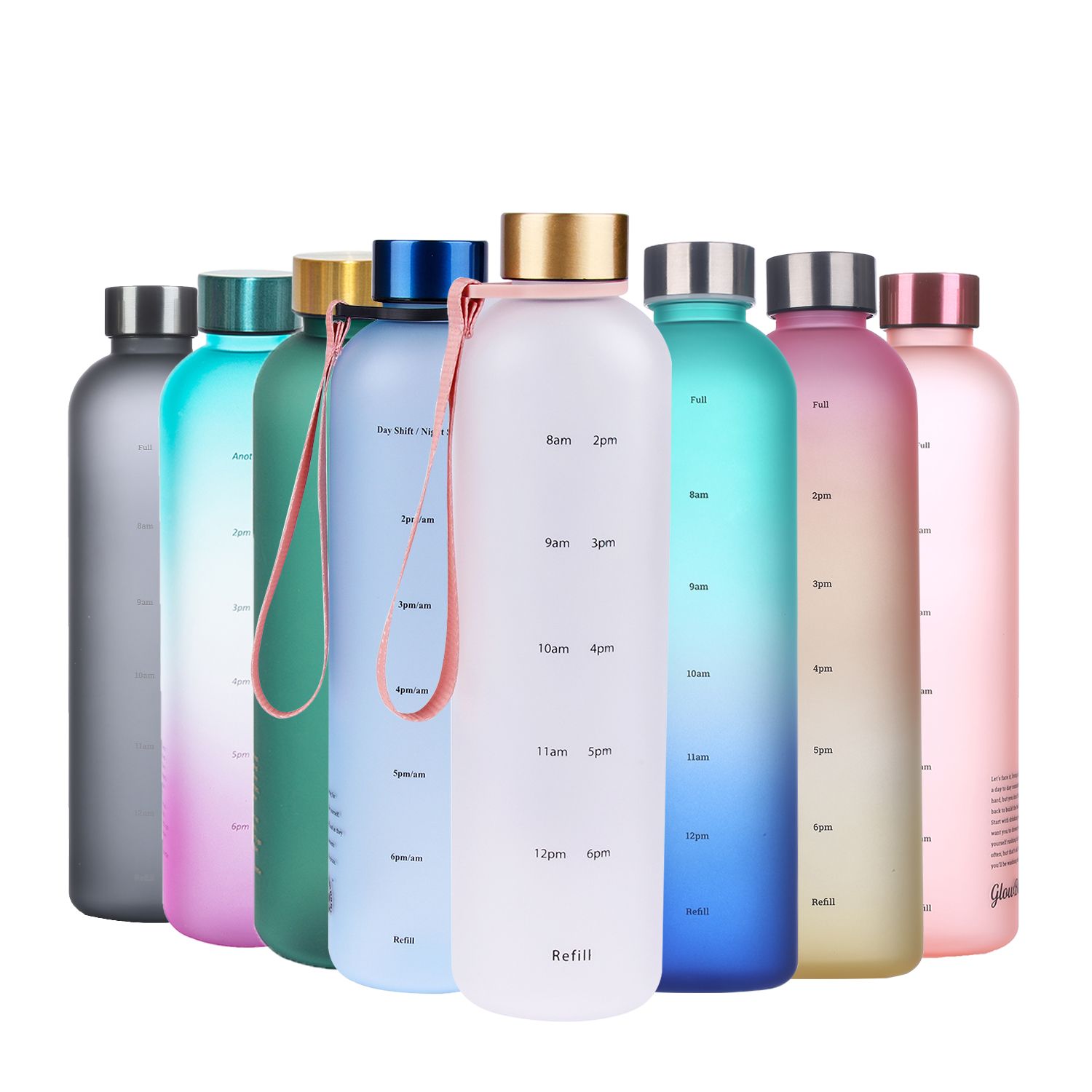 1000ml Time Marker Fitnes Sports water bottle