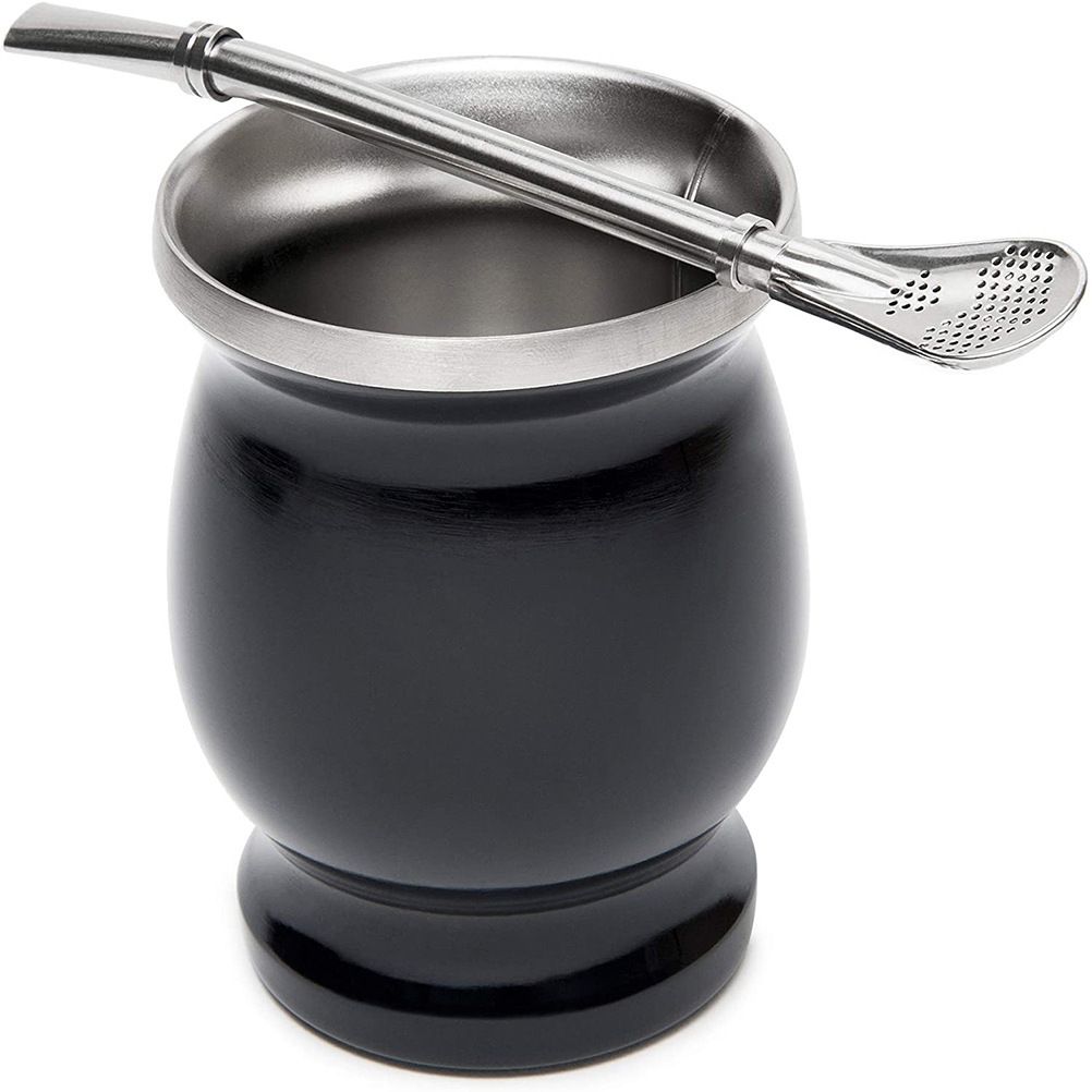 Stainless Steel (18/8Pro) Yerba Mate Natural Gourd Tea Cup Set Wide 250ml ~500ml Custom-make Stainless Steel (18/8Pro) Yerba Mate Natural Gourd Tea Cup Set Wide 250ml ~500ml Custom-make
