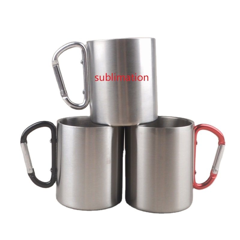 Sublimation Blank  Steel mug with  carabiner