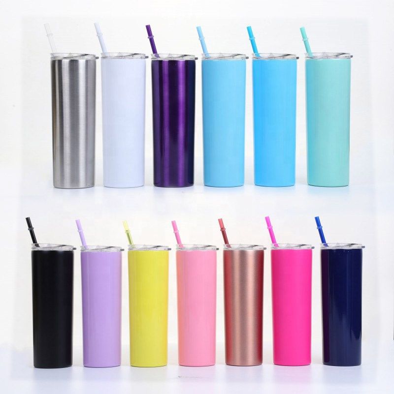Stainless Steel (18/8Pro) 20oz Straight sublimation tutmbler with straw Wide 500ml ~ 1000ml Custom-make