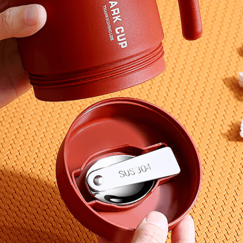 Edelstahl (18/8pro) neueste Büro -Kaffeetasse mit Stroh und faltbarem Löffel breit 500 ml ~ 1000 ml Karnation Edelstahl (18/8pro) neueste Büro -Kaffeetasse mit Stroh und faltbarem Löffel breit 500 ml ~ 1000 ml Karnation