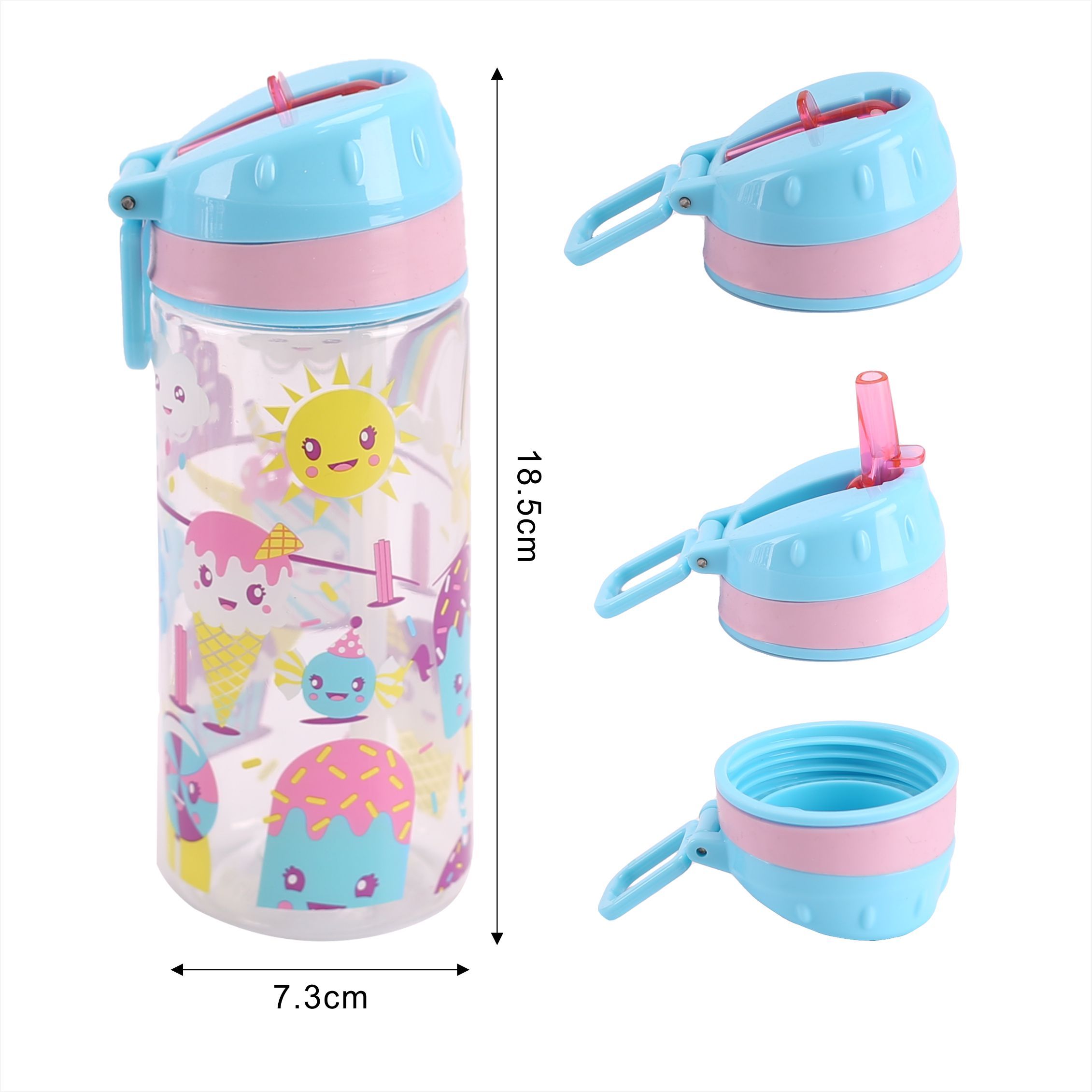 kids water bottle with holder and straw