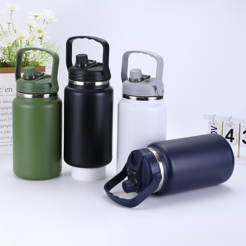 Edelstahl (18/8pro) 2024 Neuankömmlinge 4000 ml Outdoor Sport übergroße Wasserflasche SS304 Wide 2000ml & über Olive