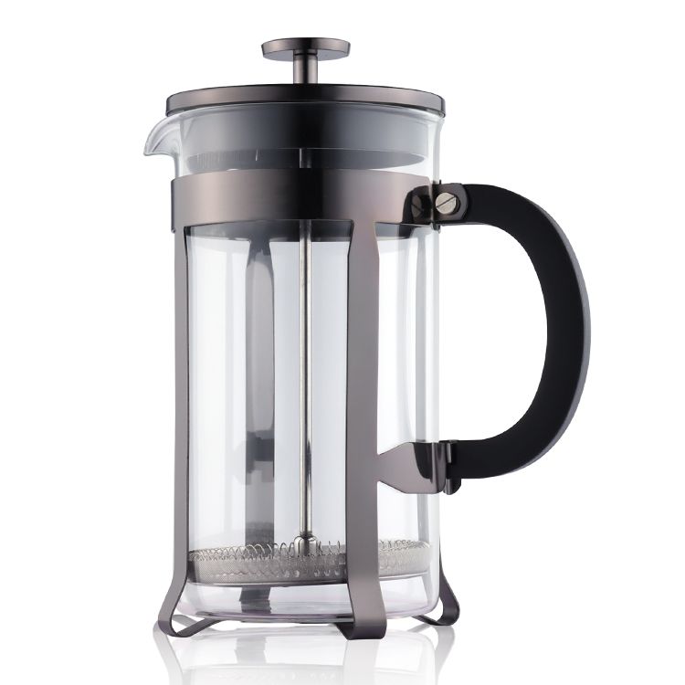 Stainless Steel (18/8Pro) 34oz Glass French Press Coffee Maker Wide 500ml ~ 1000ml Steel