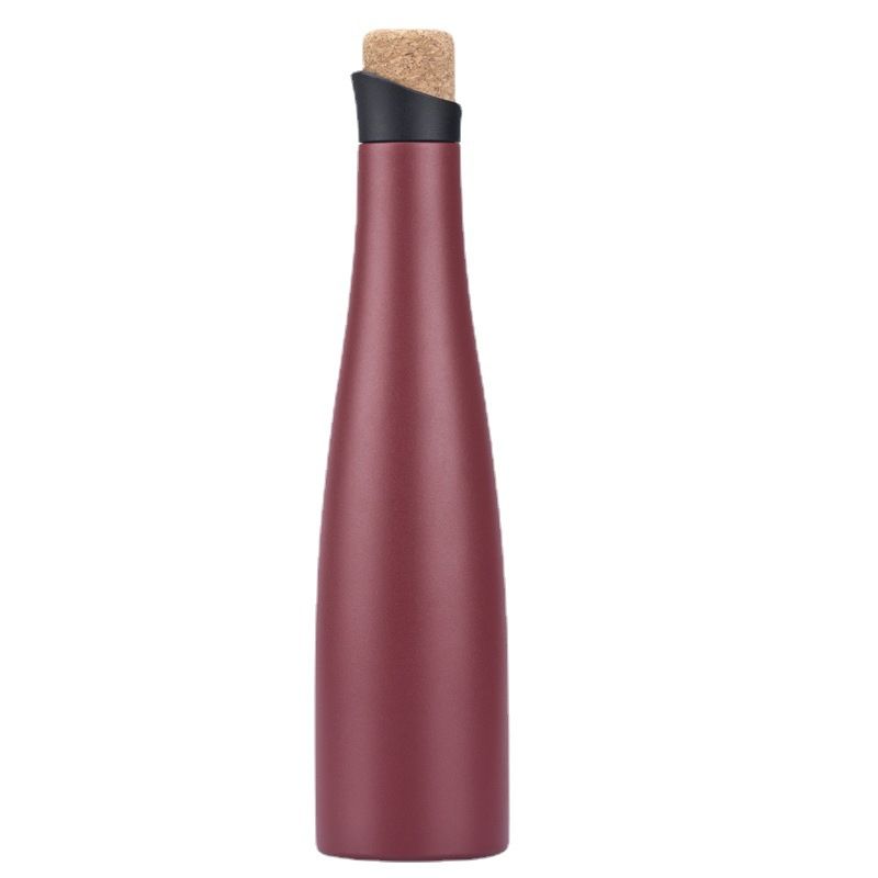 Stainless Steel (18/8Pro) Stainless steel red wine bottle with wodden lid Narrow 250ml ~500ml Custom-make Stainless Steel (18/8Pro) Stainless steel red wine bottle with wodden lid Narrow 250ml ~500ml Custom-make
