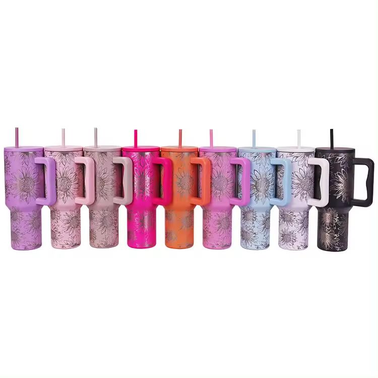 Stainless Steel (18/8Pro) 3rd version Stanley 40oz tumbler Wide 1000ml ~ 2000ml Carnation