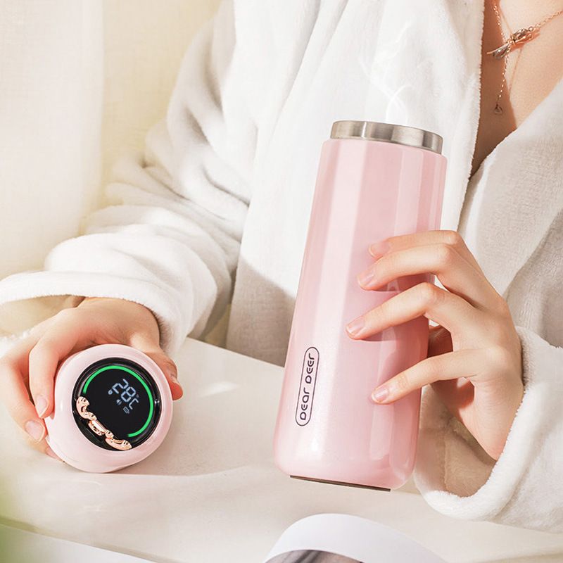 custom smart led temperature display insulated dishwasher safe portable stainless steel sus 304 wide mouth water bottle for xmas 500ml ~ 1000ml Steel custom smart led temperature display insulated dishwasher safe portable stainless steel sus 304 wide mouth water bottle for xmas 500ml ~ 1000ml Steel