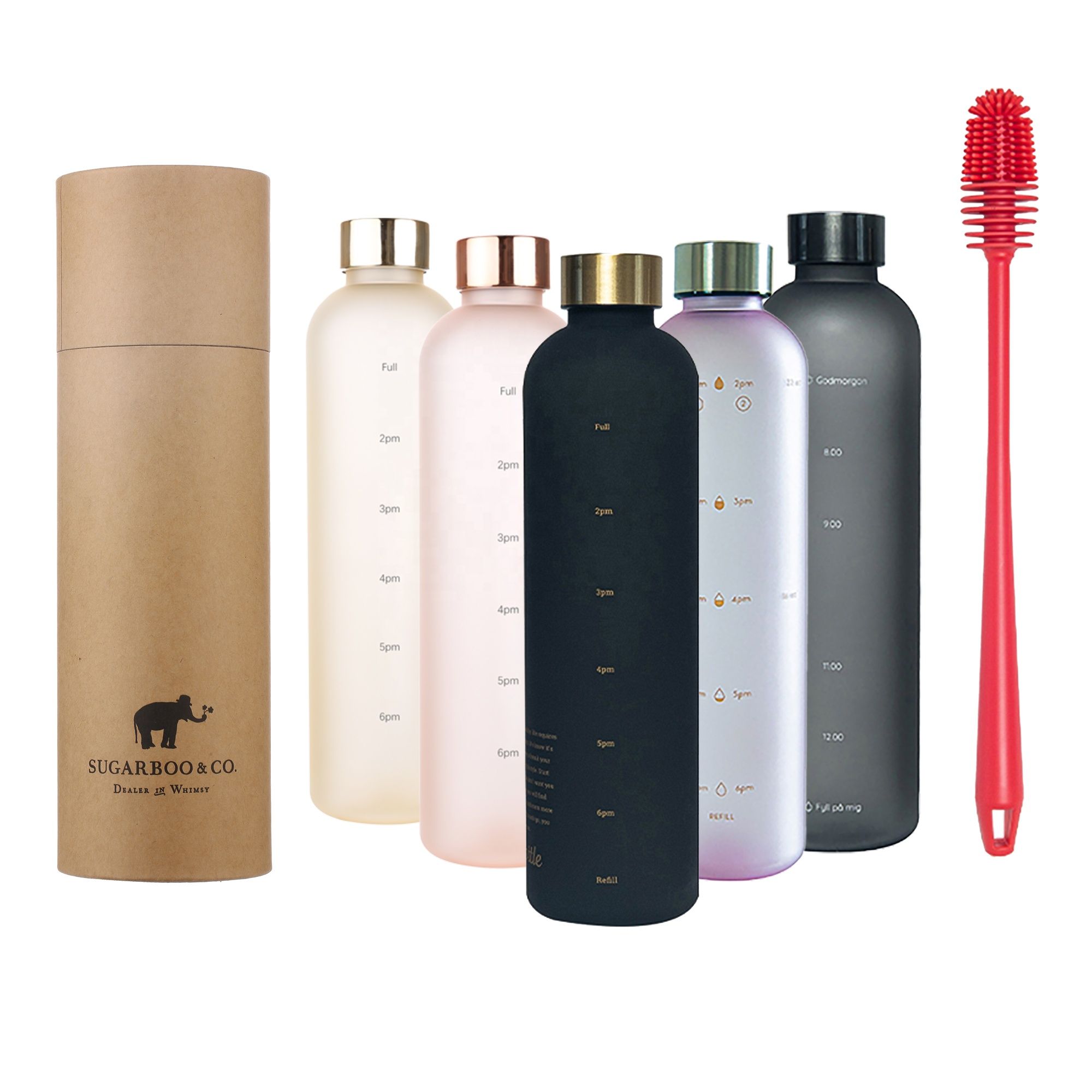 1000ml Time Marker Fitnes Sports water bottle