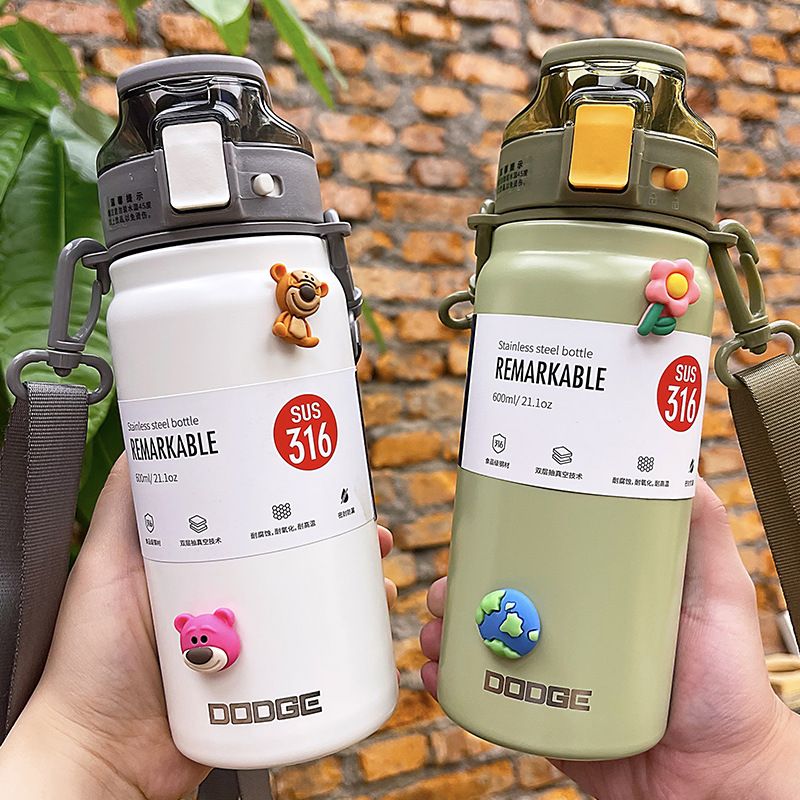 Stainless Steel (18/8Pro) 316 steel autospout straw cup sports kettle portable rope strap cup Wide 250ml ~500ml Rain Stainless Steel (18/8Pro) 316 steel autospout straw cup sports kettle portable rope strap cup Wide 250ml ~500ml Rain