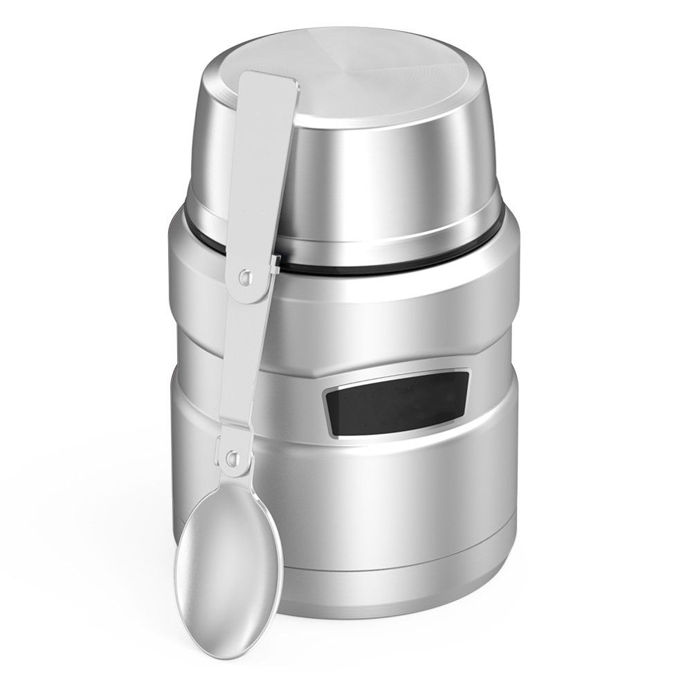Stainless Steel Thermos Food Jar with Folding Spoon Stainless Steel Thermos Food Jar with Folding Spoon