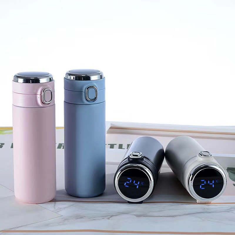 Stainless Steel (18/8Pro) Vacuum Insulated Bottle Smart with Led Temperature Display Wide 500ml ~ 1000ml Black Stainless Steel (18/8Pro) Vacuum Insulated Bottle Smart with Led Temperature Display Wide 500ml ~ 1000ml Black