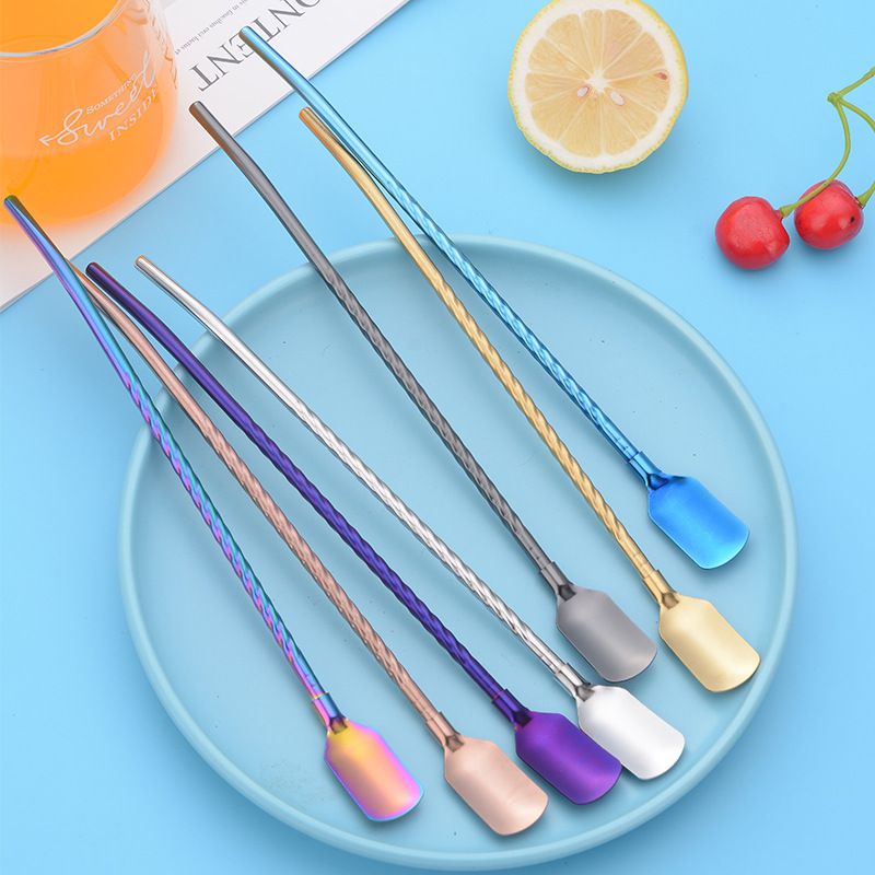 Metal Shovel coffee Straw Spoons Metal Shovel coffee Straw Spoons