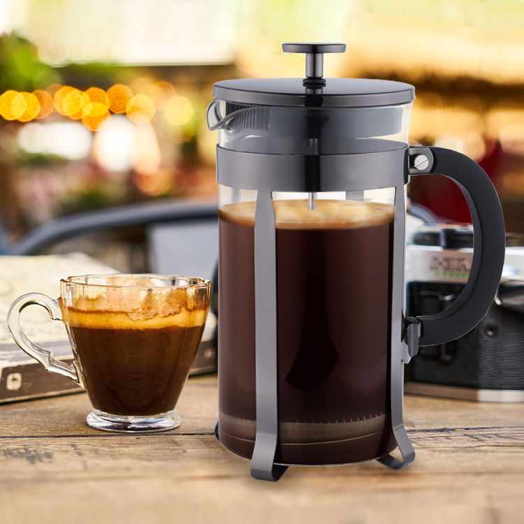 Stainless Steel (18/8Pro) 34oz Glass French Press Coffee Maker Wide 500ml ~ 1000ml Steel