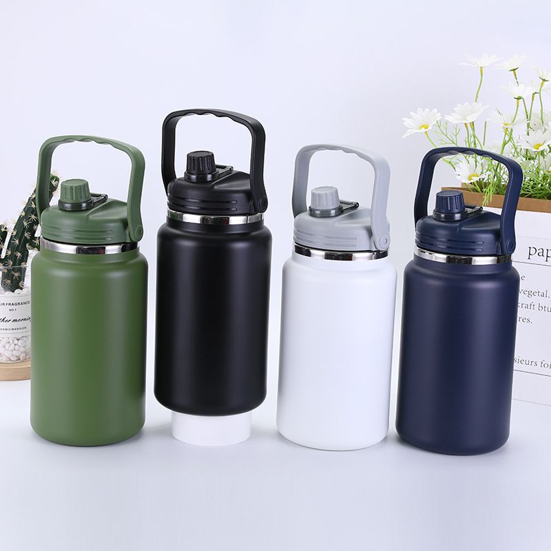 Edelstahl (18/8pro) 2024 Neuankömmlinge 4000 ml Outdoor Sport übergroße Wasserflasche SS304 Wide 2000ml & über Olive