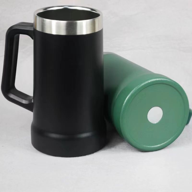 Stainless steel beer mug  with handle