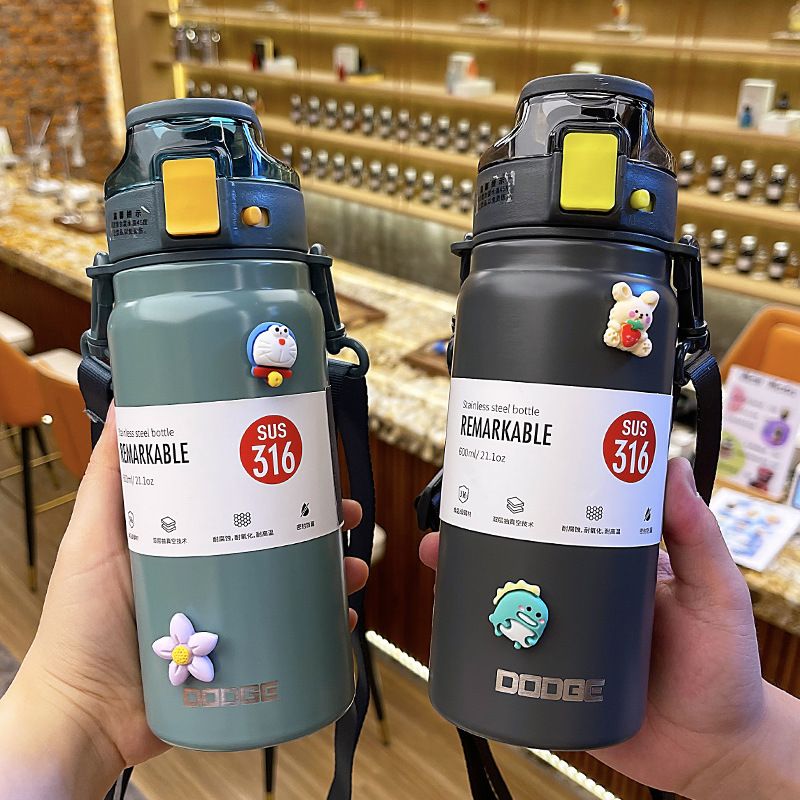 Stainless Steel (18/8Pro) 316 steel autospout straw cup sports kettle portable rope strap cup Wide 250ml ~500ml Rain Stainless Steel (18/8Pro) 316 steel autospout straw cup sports kettle portable rope strap cup Wide 250ml ~500ml Rain