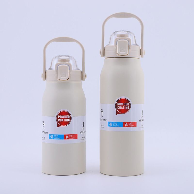Stainless Steel (18/8Pro) Outdoor Double Wall Vacuum Insulated Water Bottle with top flip lid Wide 1000ml ~ 2000ml White Stainless Steel (18/8Pro) Outdoor Double Wall Vacuum Insulated Water Bottle with top flip lid Wide 1000ml ~ 2000ml White