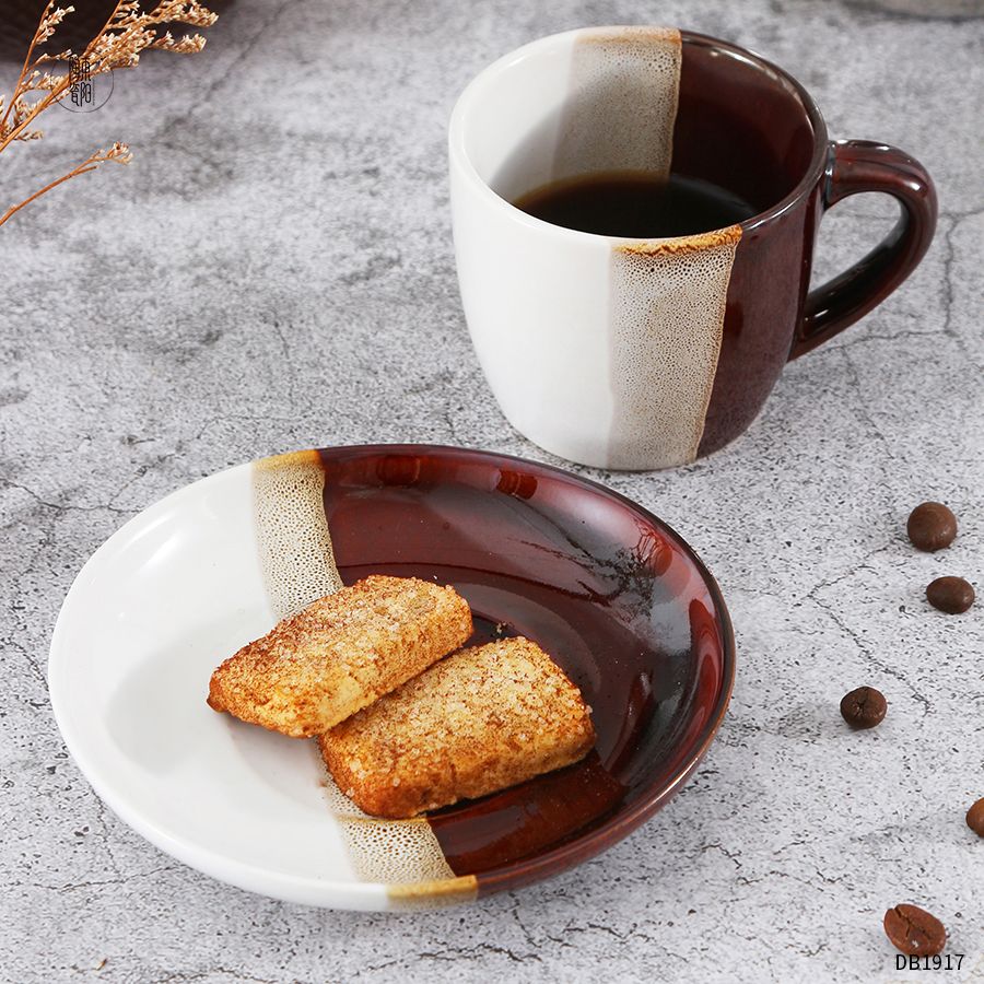 customizable thick ceramics coffee/milk/tea cup saucer set Up to 250ml White customizable thick ceramics coffee/milk/tea cup saucer set Up to 250ml White