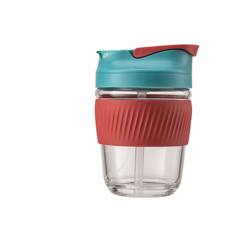 Glass water bottle with straw Glass water bottle with straw