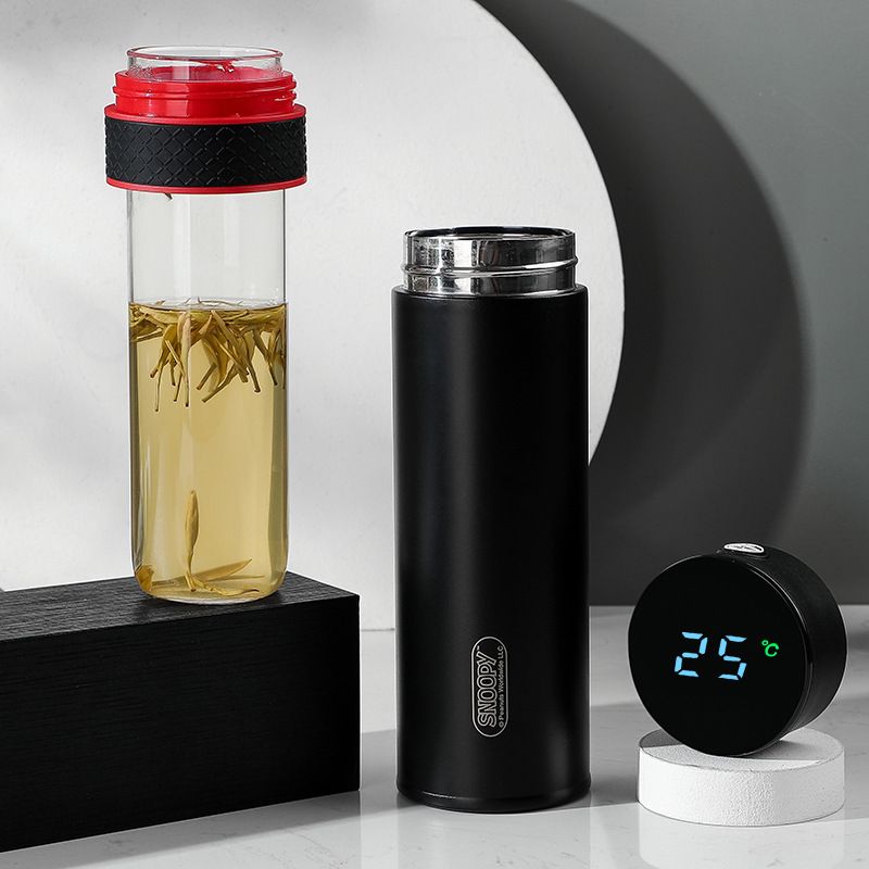 Stainless Steel (18/8Pro) Smart Sports Water Bottle with LED Temperature Display Wide 250ml ~500ml Custom-make Stainless Steel (18/8Pro) Smart Sports Water Bottle with LED Temperature Display Wide 250ml ~500ml Custom-make
