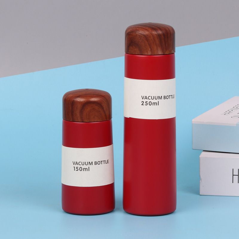 Stainless Steel (18/8Pro) Pocket straight water bottle with bamboo lids Wide 250ml ~500ml White Stainless Steel (18/8Pro) Pocket straight water bottle with bamboo lids Wide 250ml ~500ml White