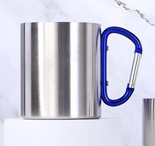 Sublimation Blank  Steel mug with  carabiner
