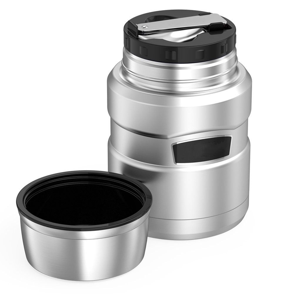 Stainless Steel Thermos Food Jar with Folding Spoon Stainless Steel Thermos Food Jar with Folding Spoon