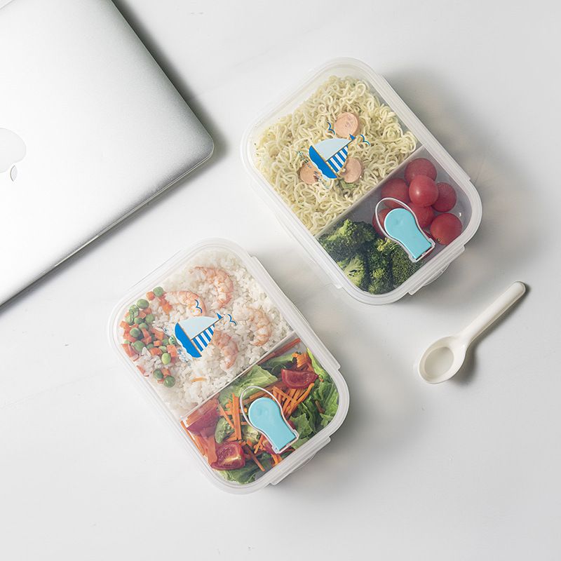 Custom Clear Plastic Clear Bento Lunch Box Food Container Microwave Heating 1000ml ~ 2000ml Clear