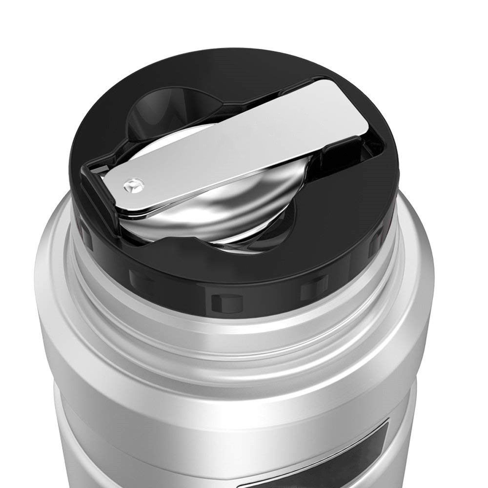 Stainless Steel Thermos Food Jar with Folding Spoon Stainless Steel Thermos Food Jar with Folding Spoon