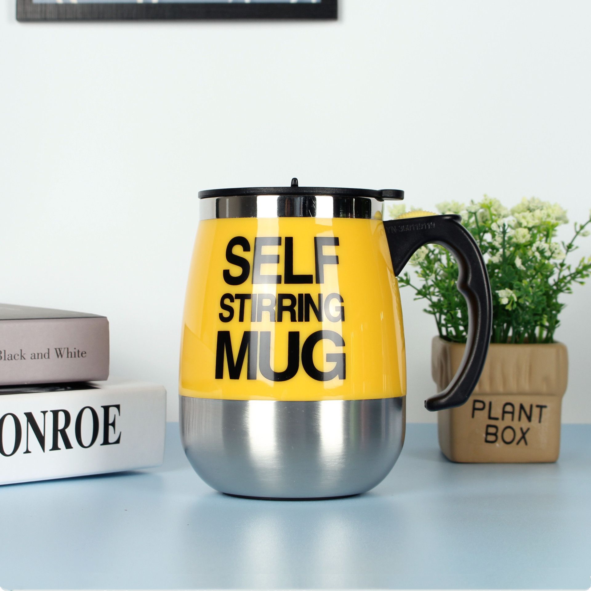 Stainless Steel (18/8Pro) Self auto stirring coffee mug Wide 250ml ~500ml Carnation Stainless Steel (18/8Pro) Self auto stirring coffee mug Wide 250ml ~500ml Carnation