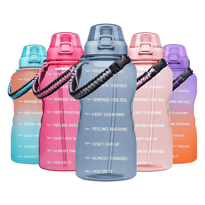 bulk top supply customizable large capacity time marker BPA free plastic sport water bottle with wide mouth spout cover straw sling 1000ml ~ 2000ml Yellow bulk top supply customizable large capacity time marker BPA free plastic sport water bottle with wide mouth spout cover straw sling 1000ml ~ 2000ml Yellow