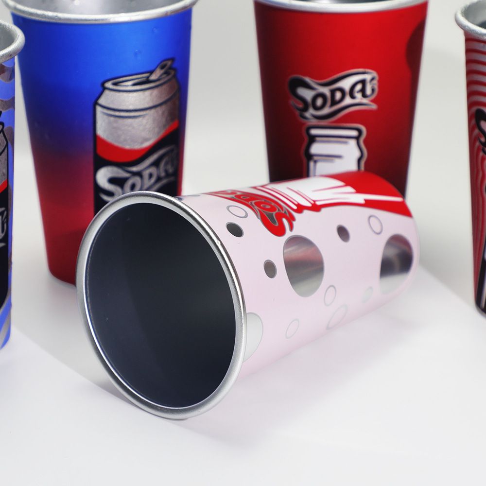 Custom Food grade color changing aluminum beer cup 250ml ~500ml Steel