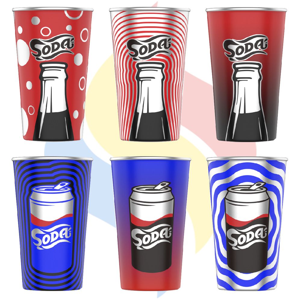 Custom Food grade color changing aluminum beer cup 250ml ~500ml Steel