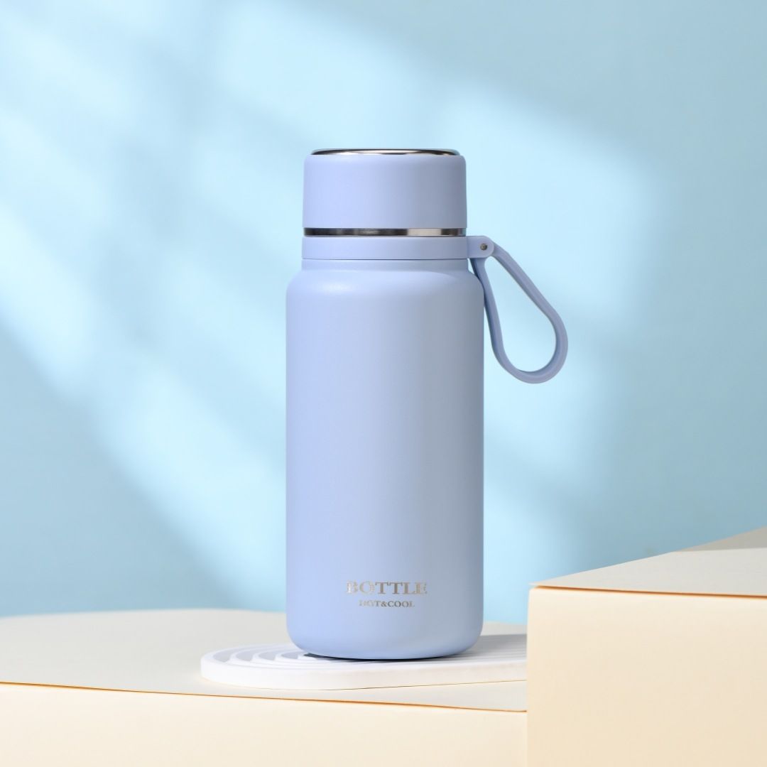 wholesale insualted water bottle for fitness and sport with sling and cup lid 500ml ~ 1000ml White wholesale insualted water bottle for fitness and sport with sling and cup lid 500ml ~ 1000ml White