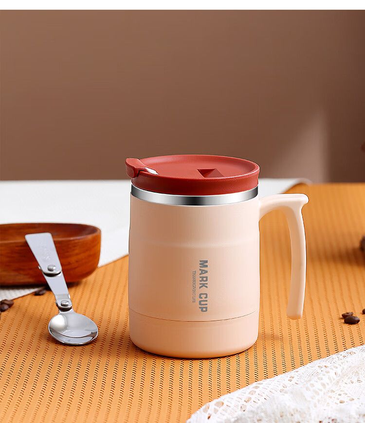 Edelstahl (18/8pro) neueste Büro -Kaffeetasse mit Stroh und faltbarem Löffel breit 500 ml ~ 1000 ml Karnation Edelstahl (18/8pro) neueste Büro -Kaffeetasse mit Stroh und faltbarem Löffel breit 500 ml ~ 1000 ml Karnation
