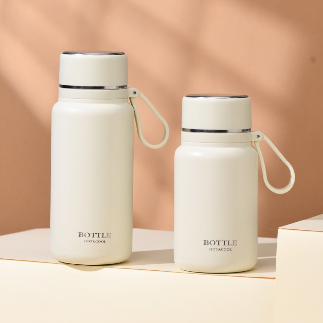 wholesale insualted water bottle for fitness and sport with sling and cup lid 500ml ~ 1000ml White wholesale insualted water bottle for fitness and sport with sling and cup lid 500ml ~ 1000ml White