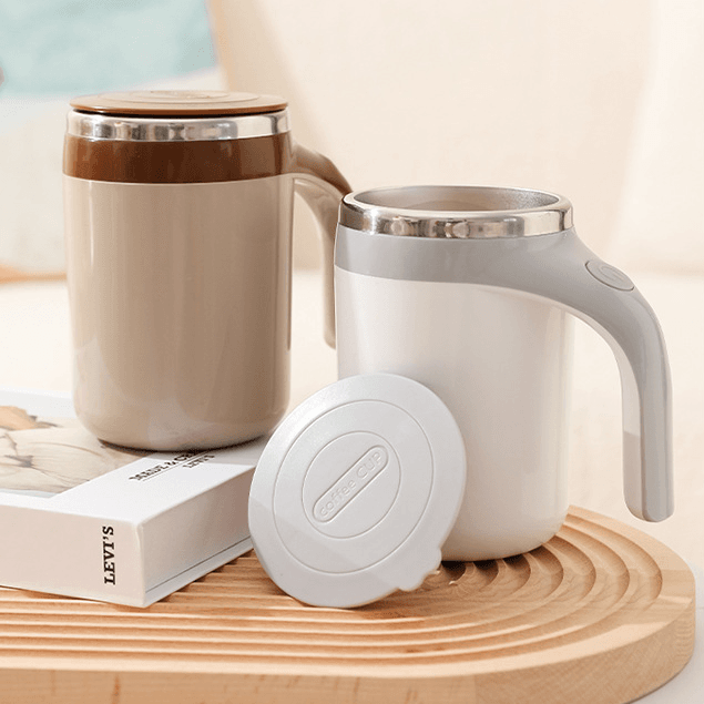 Fully automatic stirring coffee sus 304 mug rechargeable&battery-operated 250ml ~500ml White