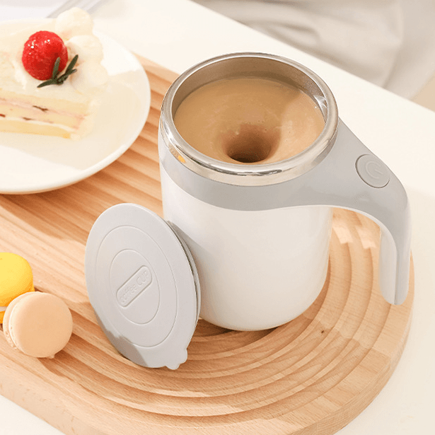 Fully automatic stirring coffee sus 304 mug rechargeable&battery-operated 250ml ~500ml White