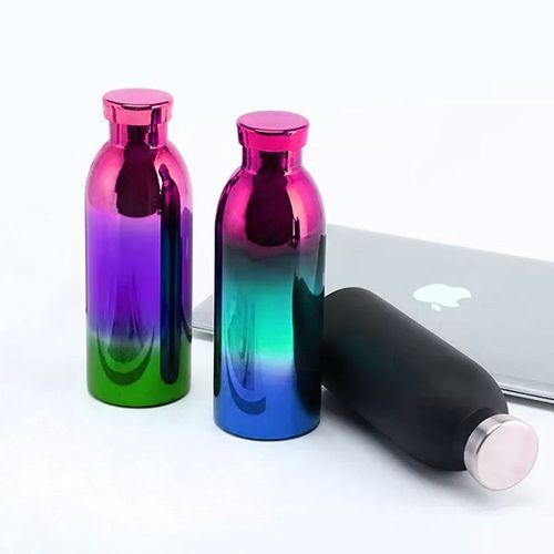 custom engraved keeps cold insulated vaccum stainless steel 304 food grade small narrow mouth with screw cap and no handle thermos flask water bottle
