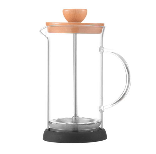 Stainless Steel (18/8Pro) Simple Design Glass French Press Wide