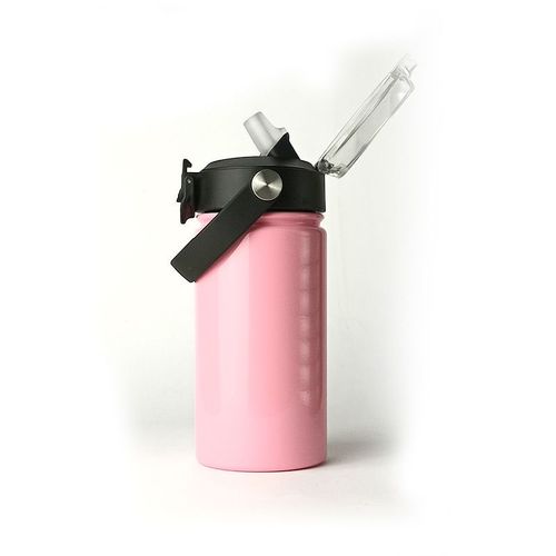 Stainless Steel (18/8Pro) Kids Water Bottle with Straw Spout Wide Mouth Lid 20 oz Wide
