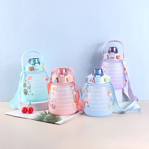 Big Belly  Water Bottle with Straw Straps